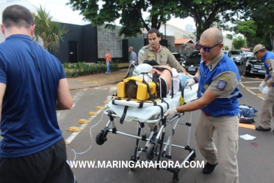 foto de Pedestre fica gravemente ferida após ser atropelada por moto em Maringá