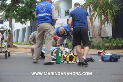 foto de Pedestre fica gravemente ferida após ser atropelada por moto em Maringá