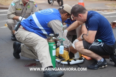 foto de Pedestre fica gravemente ferida após ser atropelada por moto em Maringá