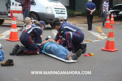 foto de Pedestre fica gravemente ferida após ser atropelada por moto em Maringá