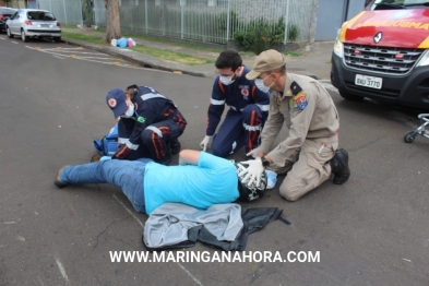 foto de Pedestre fica gravemente ferida após ser atropelada por moto em Maringá