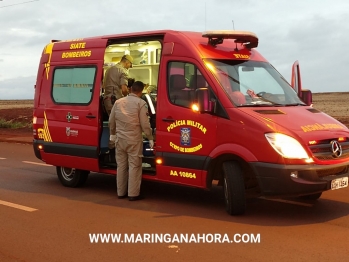 foto de Homem é socorrido em estado gravíssimo após ser atropelado por circular na marginal da PR-323 entre Maringá e Paiçandu