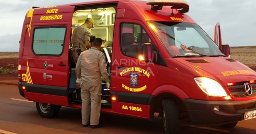 Homem é socorrido em estado gravíssimo após ser atropelado por circular na marginal da PR-323 entre Maringá e Paiçandu