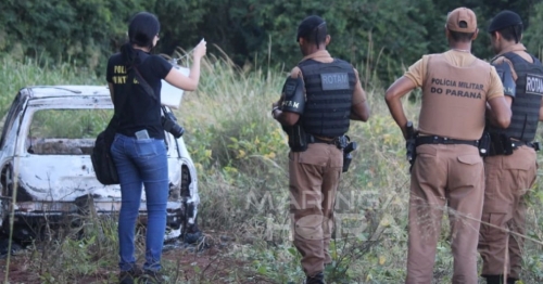 Corpo é encontrado carbonizado dentro de carro em estrada rural entre Marialva e Mandaguari