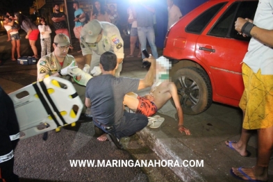 foto de Carro bate em muro e cinco pessoas ficam feridas em Sarandi, entre elas um bebê de 7 meses