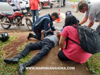 foto de Motociclista sofre ferimentos graves após acidente em Maringá