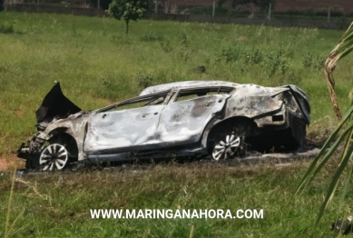 foto de Jovem morre carbonizado após veículo cair em ribanceira na região de Maringá