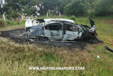 foto de Jovem morre carbonizado após veículo cair em ribanceira na região de Maringá