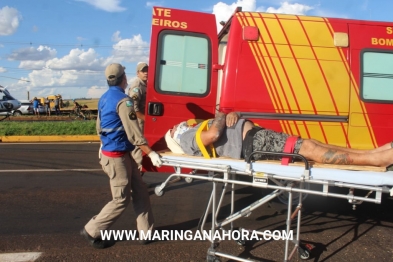 foto de Acidentes registrados na BR-376 deixaram motociclista e passageira de caminhonete gravemente feridos