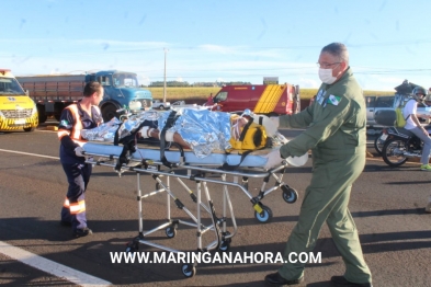 foto de Acidentes registrados na BR-376 deixaram motociclista e passageira de caminhonete gravemente feridos