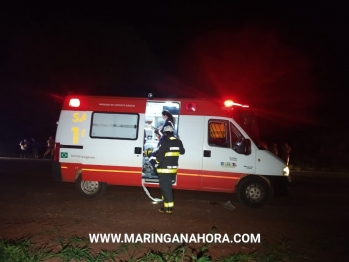 foto de Motorista fica ferido após acidente entre carro e carreta entre Paiçandu e o Distrito de Água Boa