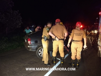 foto de Motorista fica ferido após acidente entre carro e carreta entre Paiçandu e o Distrito de Água Boa