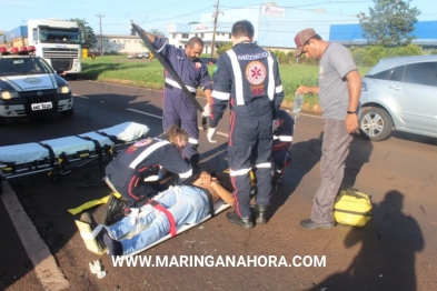 foto de Motociclista sofre ferimentos graves ao bater na traseira de ônibus em Maringá