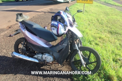 foto de Motociclista sofre ferimentos graves ao bater na traseira de ônibus em Maringá