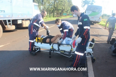 foto de Motociclista sofre ferimentos graves ao bater na traseira de ônibus em Maringá