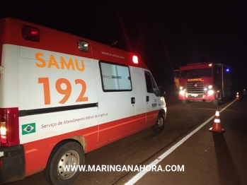 foto de Veículo tomba, após motorista perder o controle da direção ao desviar de cachorro na pista, entre Paiçandu e Água Boa