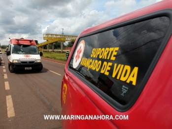 foto de Motorista fica ferida após perder o controle da direção e capotar veículo na marginal da PR-323