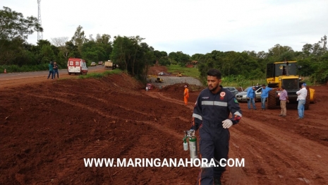 foto de Quatro operários ficam feridos em acidente de trabalho nas obras de duplicação da PR-323 entre Paiçandu e Água Boa