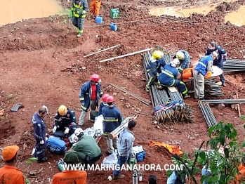 foto de Quatro operários ficam feridos em acidente de trabalho nas obras de duplicação da PR-323 entre Paiçandu e Água Boa