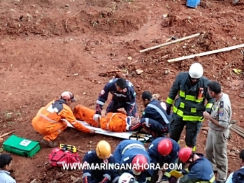 foto de Quatro operários ficam feridos em acidente de trabalho nas obras de duplicação da PR-323 entre Paiçandu e Água Boa