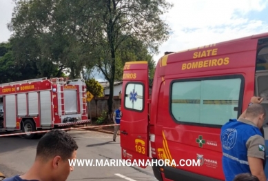 foto de Incêndio atinge residência em Maringá e duas mulheres uma delas gestante inalaram fumaça