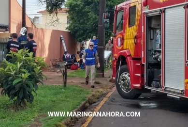 foto de Incêndio atinge residência em Maringá e duas mulheres uma delas gestante inalaram fumaça