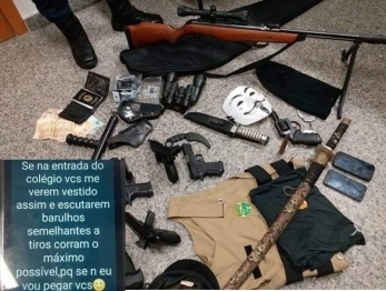 foto de Com farto armamento, aluno de 14 anos é apreendido e diz que planejava massacre na região metropolitana de Curitiba