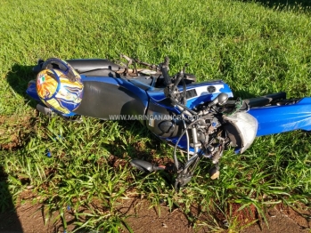 foto de Jovem fica ferido após cair de moto na rotatória da ANPR em Maringá