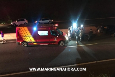 foto de Motorista fica ferido após carro despencar do Contorno Norte em Maringá 