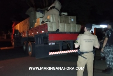 foto de Polícia Militar faz grande apreensão de produtos eletrônicos oriundos do Paraguai em Maringá