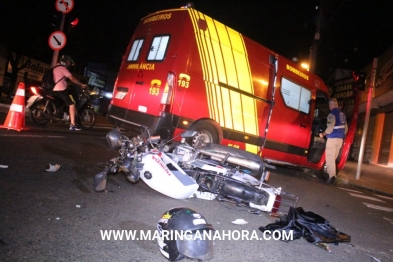 foto de Jovem de 18 anos, sofre ferimentos graves ao bater em lateral de carro em Maringá