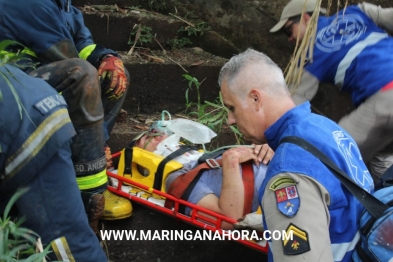 foto de Acidente faz carro voar 30 metros e cair dentro de rio em Maringá