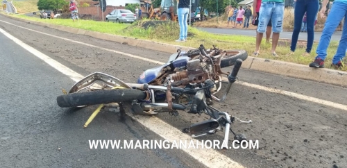 foto de Motociclista na contramão morre após colidir de frente com carro na BR-376 entre Iguatemi e Mandaguaçu