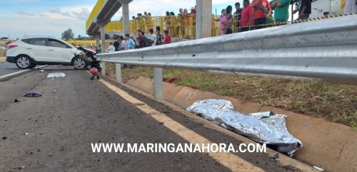 foto de Motociclista na contramão morre após colidir de frente com carro na BR-376 entre Iguatemi e Mandaguaçu