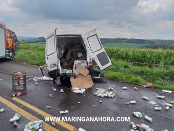 foto de Jovem morre após bater carro de frente com caminhão na rodovia entre Maringá e Iguaraçu