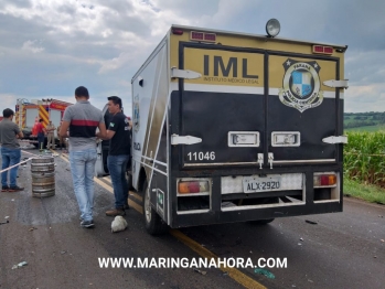 foto de Jovem morre após bater carro de frente com caminhão na rodovia entre Maringá e Iguaraçu