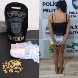 foto de Acusada de tráfico de drogas é presa pela ROTAM em Paiçandu