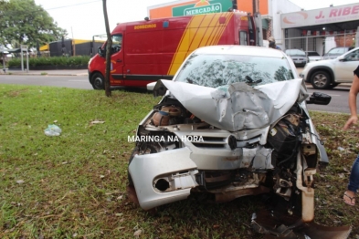 foto de Motorista bate em árvore e fica gravemente ferido em Maringá