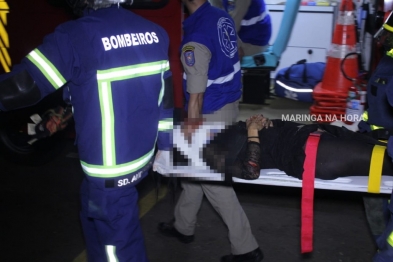 foto de Carro bate em caminhão parado e quatro pessoas ficam feridas em Maringá