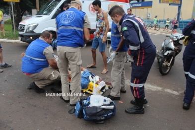 foto de Motociclista é socorrido com ferimentos graves após acidente na Avenida São Paulo em Maringá