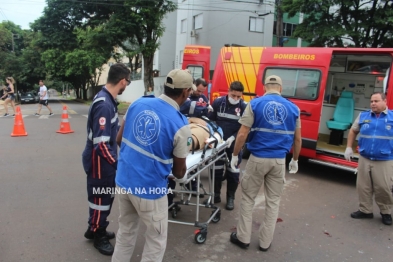 foto de Motociclista é socorrido com ferimentos graves após acidente na Avenida São Paulo em Maringá