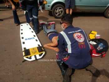 foto de Mulher sofre ferimento grave na cabeça, após queda de bicicleta na Avenida Ivaí, centro de Paiçandu