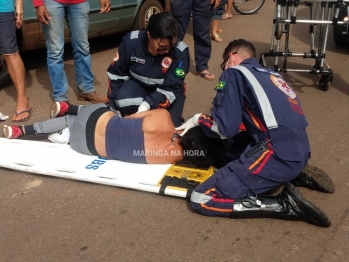 foto de Mulher sofre ferimento grave na cabeça, após queda de bicicleta na Avenida Ivaí, centro de Paiçandu