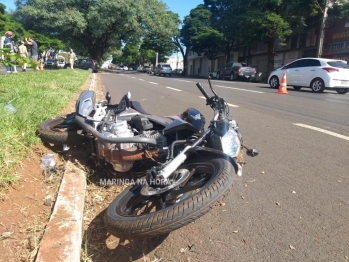 foto de Motorista bate em moto, derruba condutora e foge sem prestar socorro em Maringá 