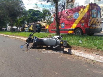 foto de Motorista bate em moto, derruba condutora e foge sem prestar socorro em Maringá 