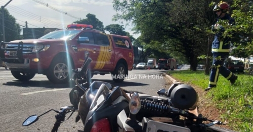 Motorista bate em moto, derruba condutora e foge sem prestar socorro em Maringá 