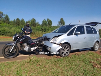 foto de Motociclista é socorrido de helicóptero após ter moto atingida por carro na rodovia BR-376 em Maringá