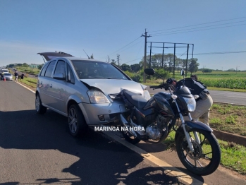 foto de Motociclista é socorrido de helicóptero após ter moto atingida por carro na rodovia BR-376 em Maringá