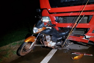 foto de Morre passageiro de motocicleta e piloto fica ferido após moto ser atingida por carreta em Marialva 