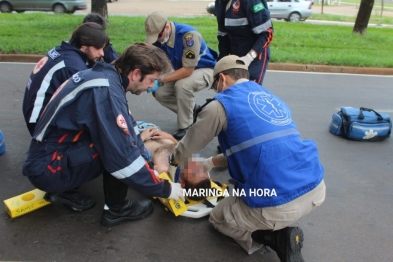 foto de Ciclista é socorrido em estado grave após bater em carro estacionado em Maringá